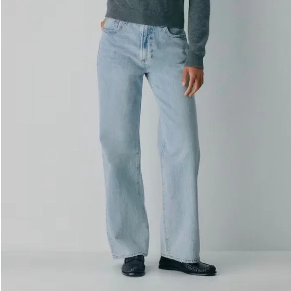 Like New Denim Forum Farrah Hi-Rise Wide Jeans - Picture 1 of 16